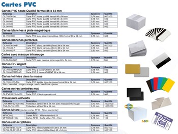 Accessoires  Badges - Cartes PVC 2